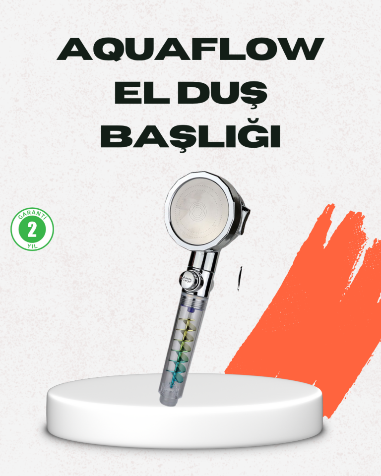 Rahatlatıcı Yağmur Etkili El Duşu – Döner Pervaneli, Dayanıklı ve Şık Tasarım - Lisinya