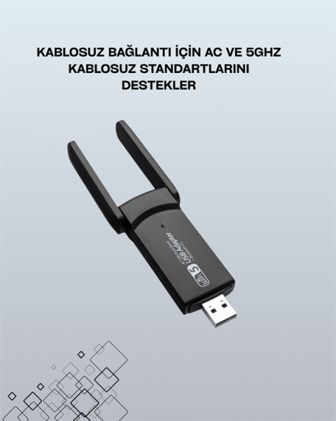 Realtek Chipsetli 5G Destekli Yüksek Hızlı Ağ Adaptörü