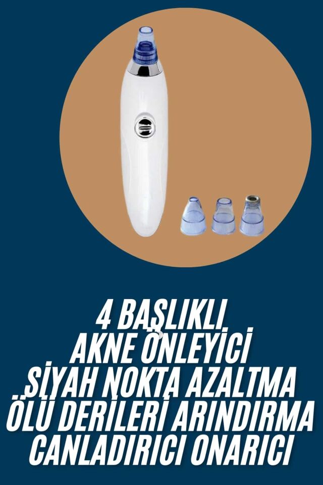 Yeni Nesil Vakumlu Pilli Siyah Nokta ve Yüz Temizleme Cihazı 4 Başlıklı - Lisinya