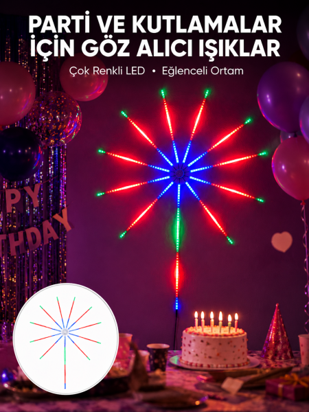 RGB LED Duvar Dekoru Sökülebilir Kollu Işık Sistemi Yeni Nesil - Lisinya