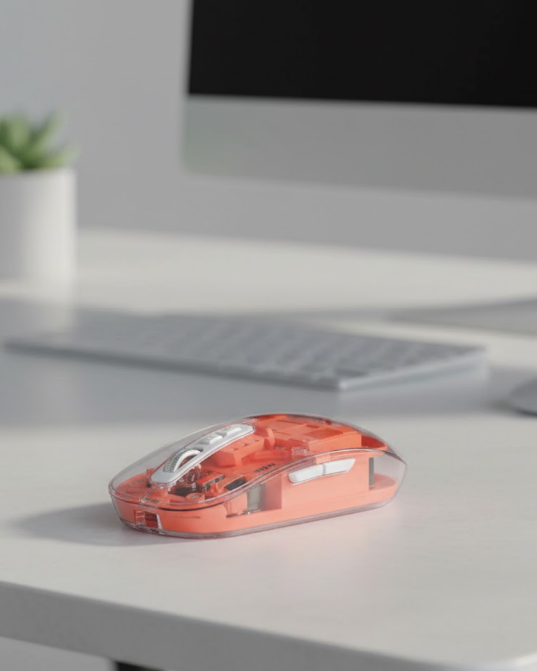 Sessiz Tıklamalı Şeffaf Mouse Bluetooth ve USB Uyumlu - Lisinya
