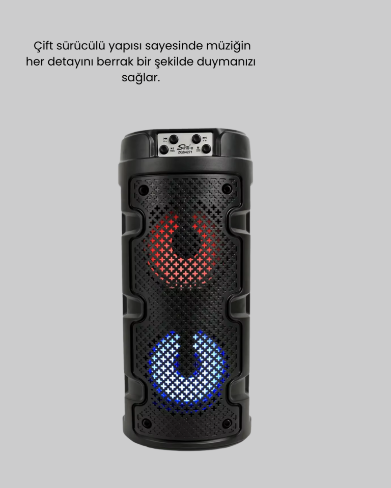 YamanHobi Çift Sürücülü Bluetooth 5.0 Hoparlör USB SD AUX Siyah