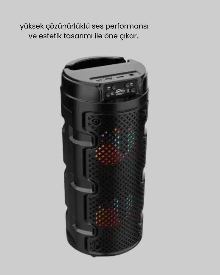 YamanHobi Çift Sürücülü Bluetooth 5.0 Hoparlör USB SD AUX Siyah