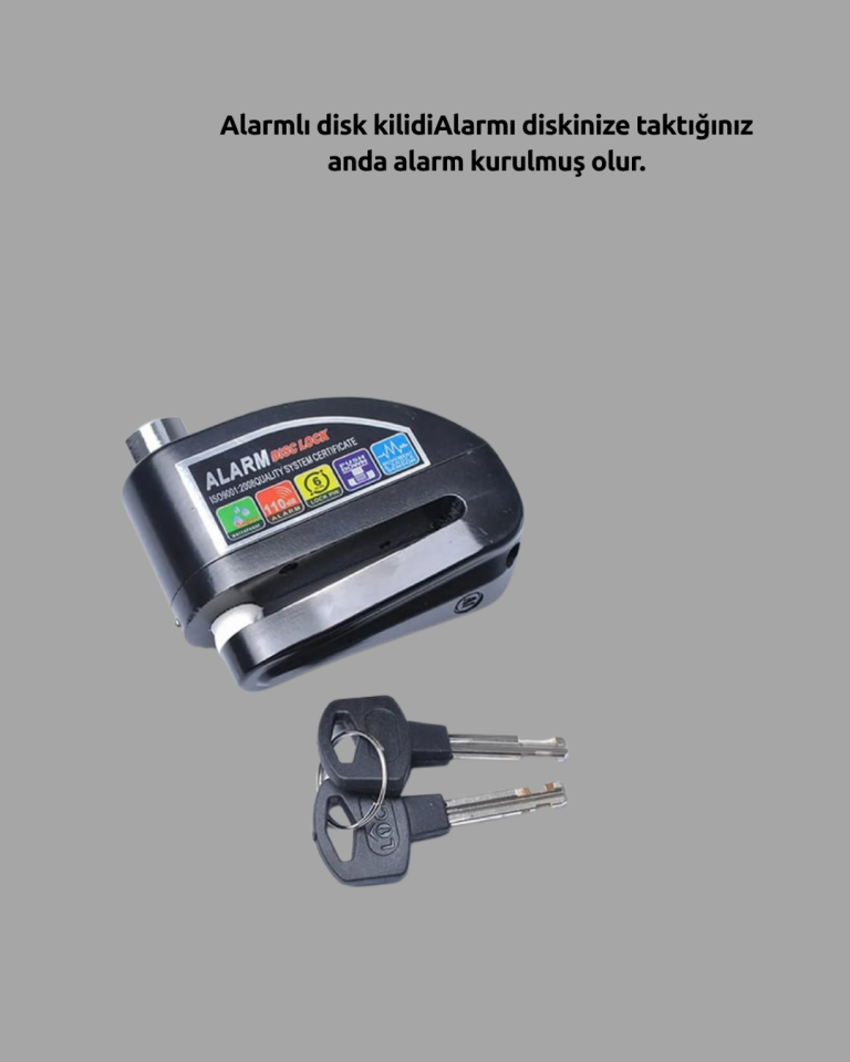 Motosiklet ve Bisiklet İçin 6mm Pinli Alarmlı Disk Kilidi - Lisinya