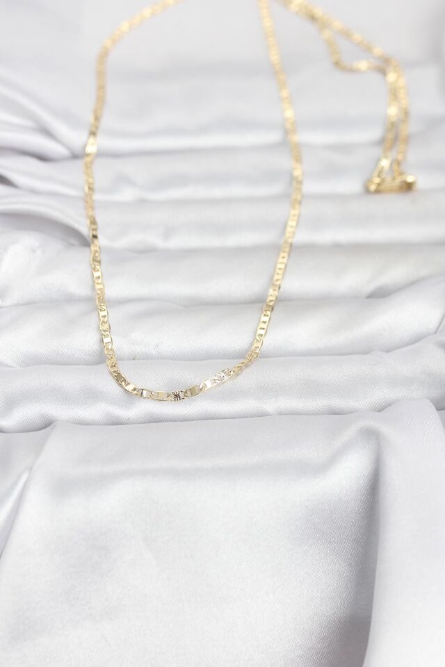 CM 14K Gold Renk Zincir Model 60 cm Kadın Kolye - Lisinya