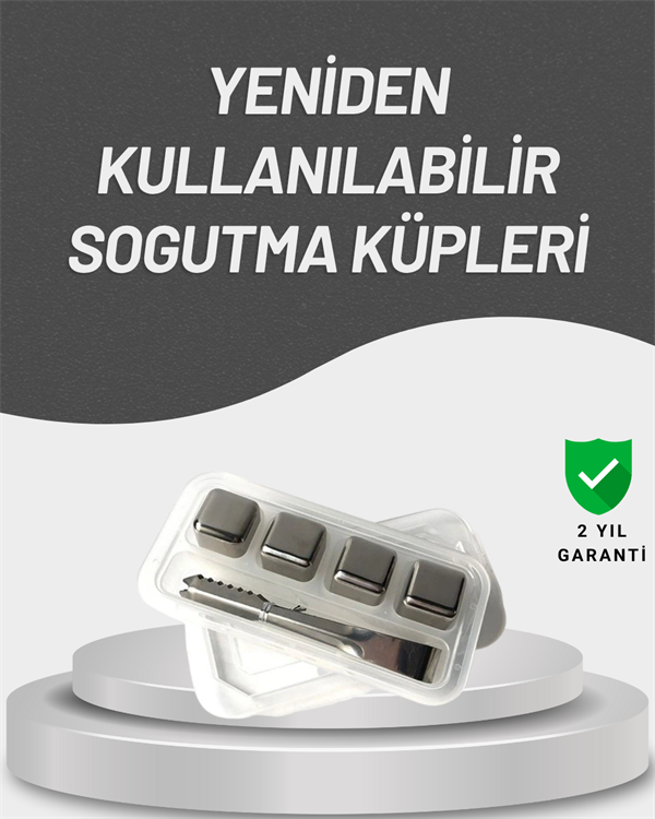 Çevre Dostu Metal Buz Küpü ve Kullanışlı Klips Seti - Lisinya