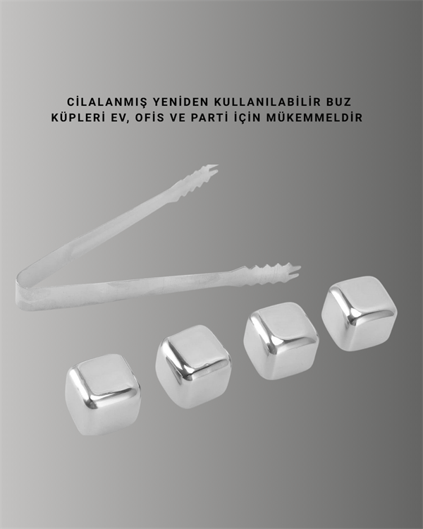 Çevre Dostu Metal Buz Küpü ve Kullanışlı Klips Seti - Lisinya