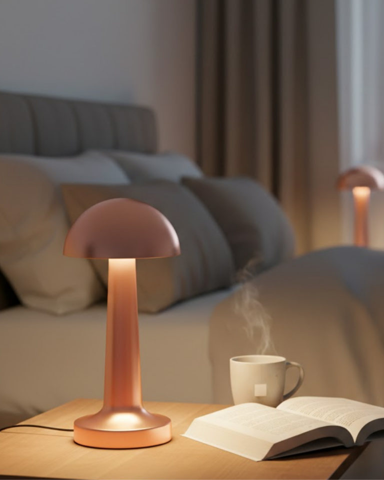 Şarjlı Mantar Masa Lambası 3 Seviyeli Dokunmatik LED USB Şarj Özellikli - Lisinya