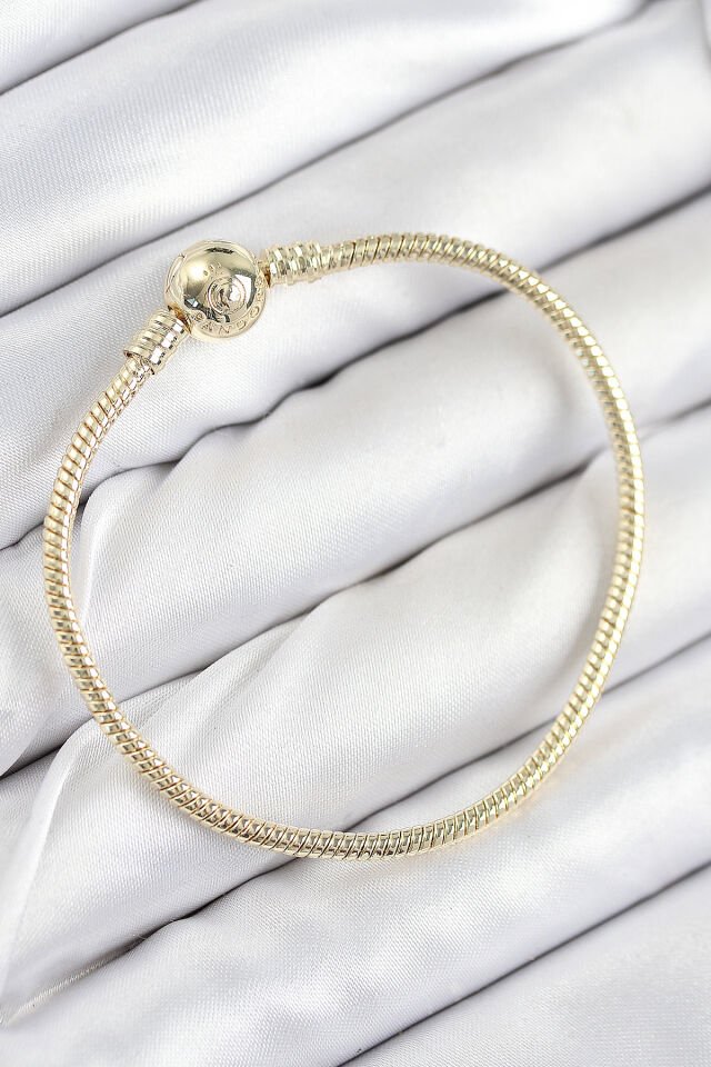 Pirinç Charm Topcuk Model Gold Renk Kadın Bileklik - Lisinya