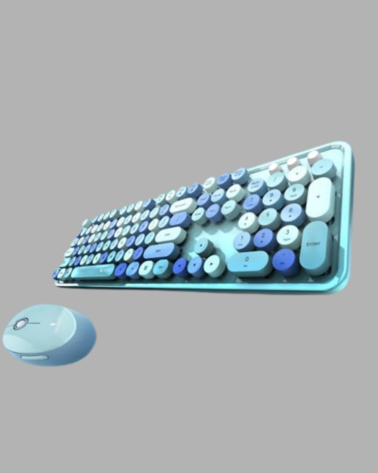 Retro Daktilo Stilli Kablosuz Klavye Mouse Seti – Sessiz ve Şık - Lisinya
