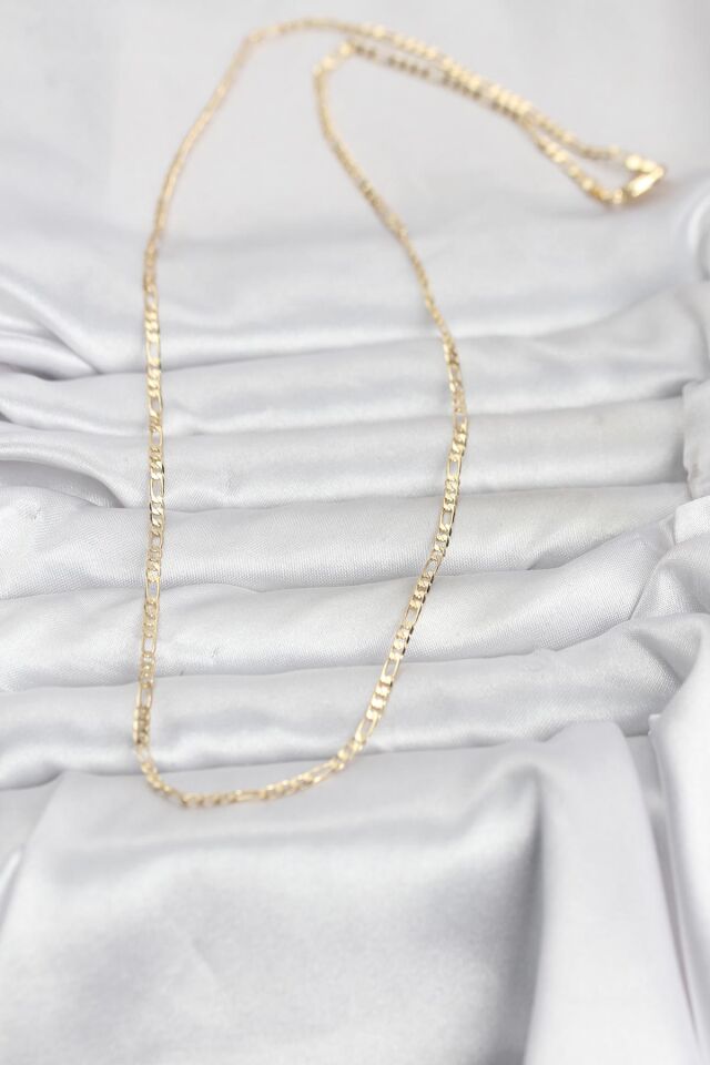 CM 14K Gold Renk İnce Kuşgözü Zincir Model 60 cm Kadın Kolye - Lisinya