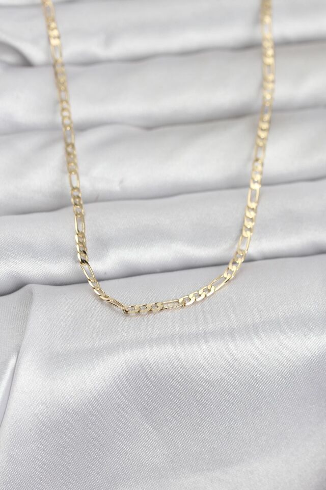 CM 14K Gold Renk İnce Kuşgözü Zincir Model 60 cm Kadın Kolye - Lisinya