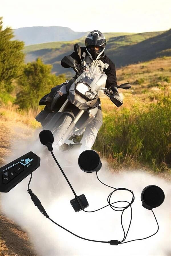 Kask Kulaklığı Motosiklet Intercom Interkom Dinleme Konuşma Özellikli Su Geçirmez - Lisinya