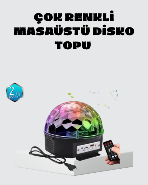 Taşınabilir Mini Disko Topu Lamba – Müzikle Senkronize Işık Efekti ve Parti Atmosferi