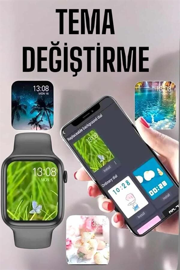 Akıllı Saat Amoled Ekran Yeni Nesil Bluetooth Bağlantılı -YamanHobi