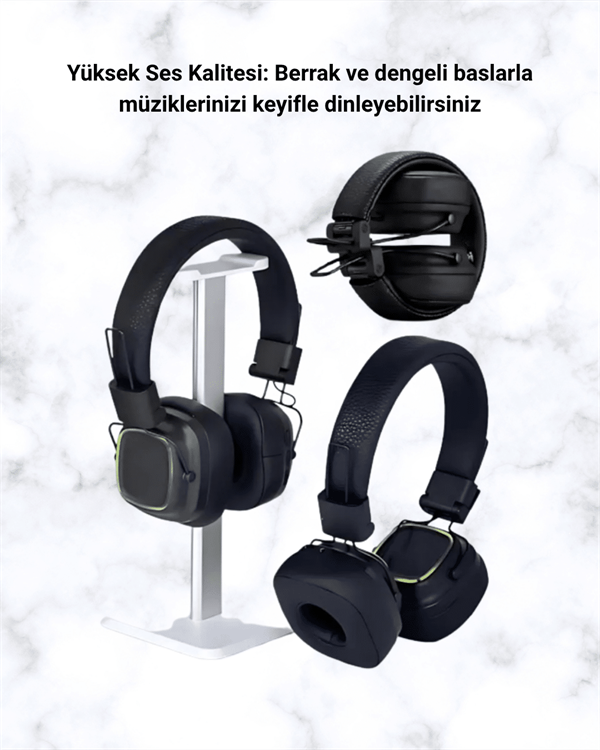 Bluetooth 5.3 Rainbow Işıklı Kulak Üstü Kablosuz Kulaklık - Lisinya