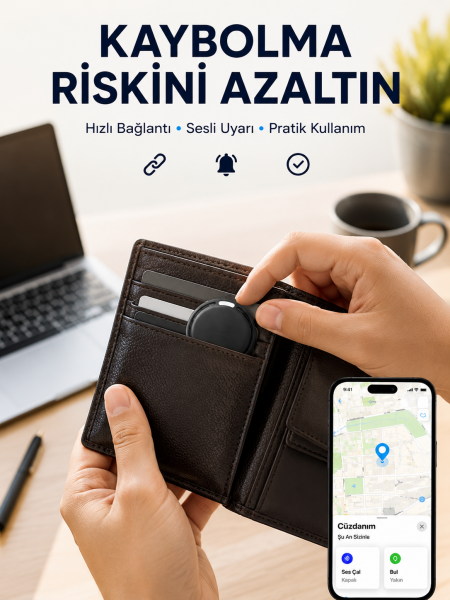 Konum Takip Cihazı AirTag İOS ve Android Uyumlu Akıllı Eşya Bulucu - Lisinya