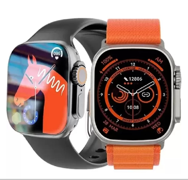 Hw8 Ultra Çift Kordon 49mm - Siri Nfc Bluetooth Arama Konuşma - İos & Android Uyumlu