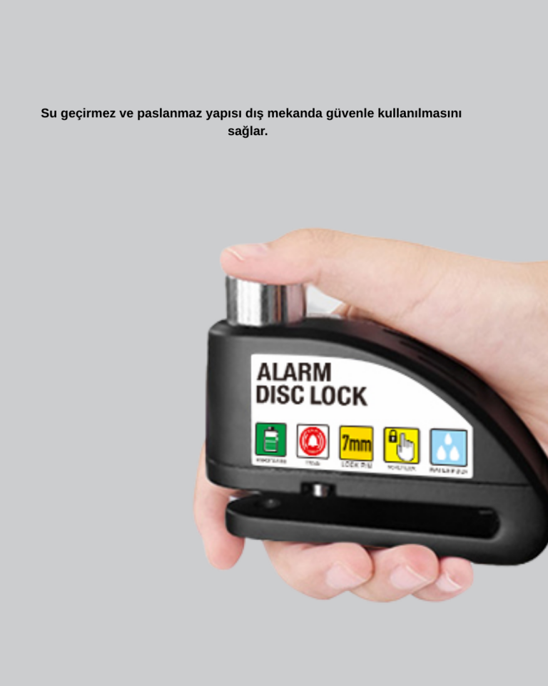 110 dB Alarmlı Disk Fren Kilidi Su Geçirmez Çelik Gövde Motosiklet Güvenlik - Lisinya