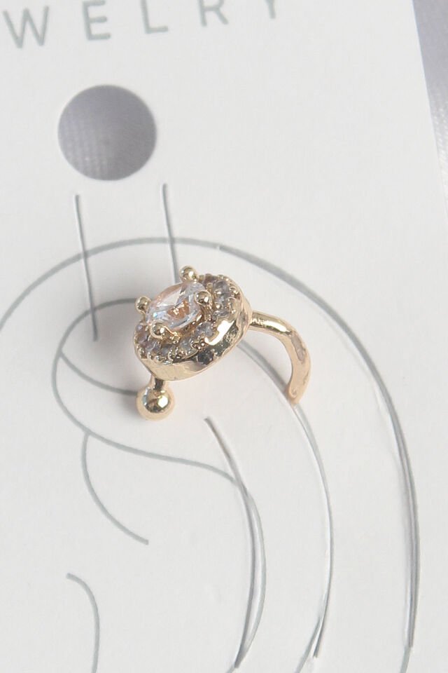 Pirinç Gold Renk Zirkon Taşlı Kadın Kıkırdak Küpe - Lisinya