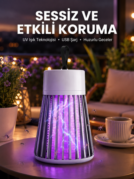 Kamp ve Bahçe İçin Şarjlı Böcek Kovucu Lamba - Lisinya