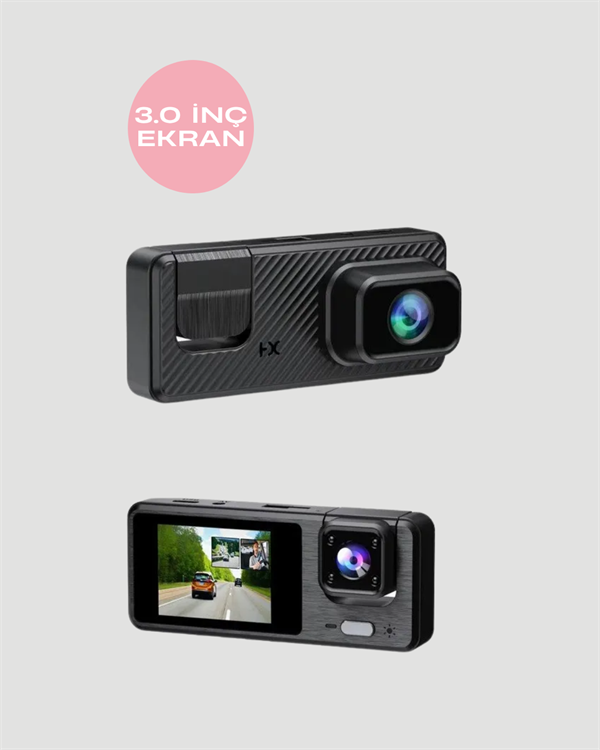 1080P 3 Kameralı Araç DVR – Döngü Kayıt ve Geri Görüş Özellikli - Lisinya