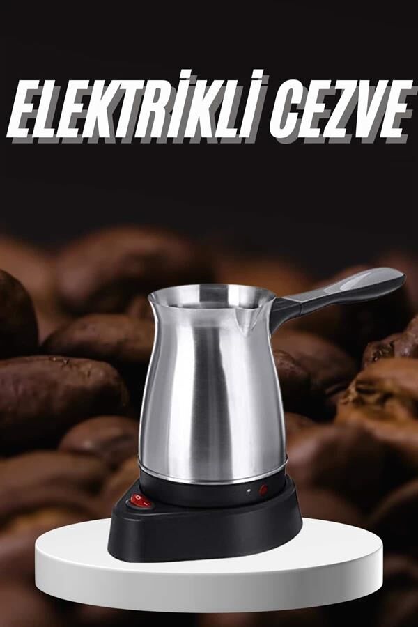 Paslanmaz Çelik Türk Kahvesi Makinesi 6 Fincan Kpasiteli Elektrikli Cezve - Lisinya