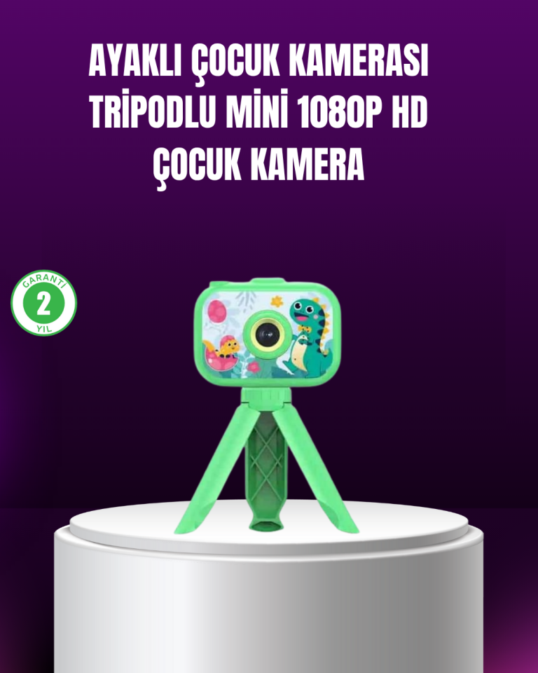 1080P HD Çocuk Vlog Kamerası Tripod ve Eğitici Oyunlarla