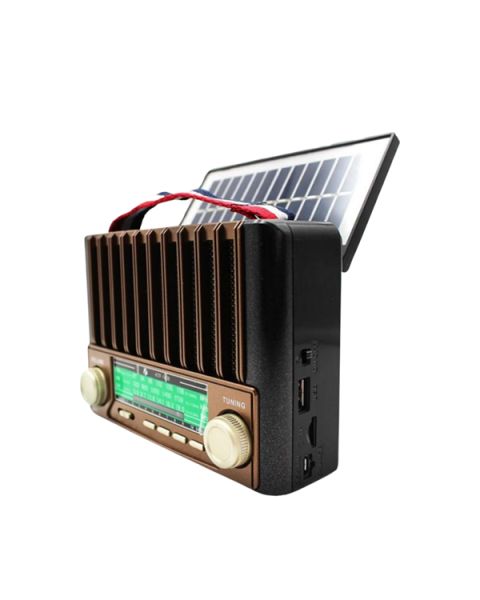 KTF-1428 Nostaljik Solar Enerjili Bluetooth Speaker – Radyo, SD/USB MP3 Çalar, Güçlü Taşınabilir Hoparlör