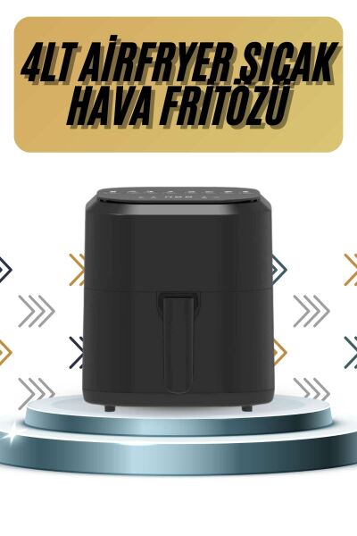 4L Airfryer Hazneli Hava Fritözü Yağsız Fritöz Taşınabilir Fırın İşlevi Gören Pratik - Lisinya