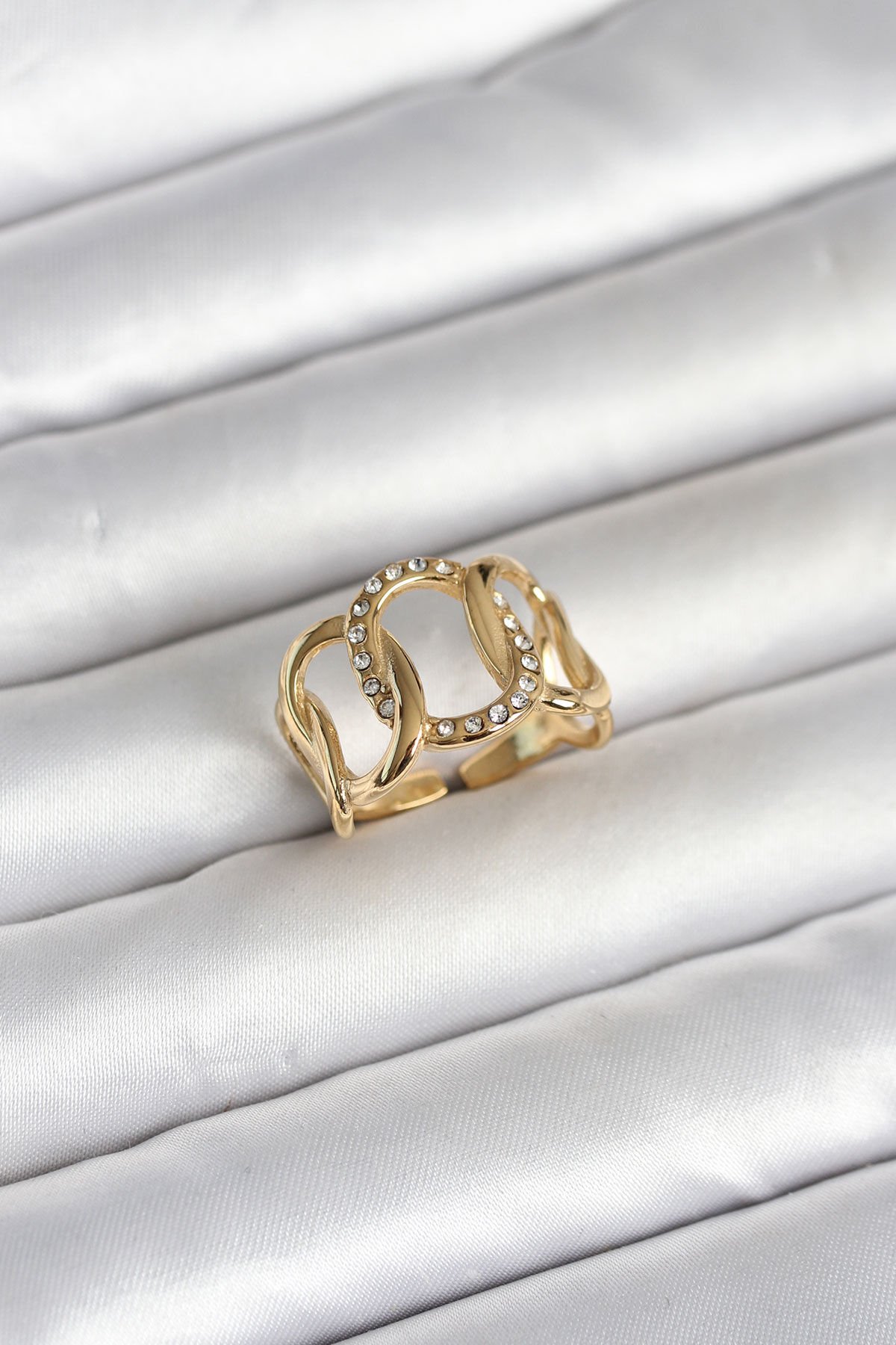 316L Çelik Gold Renk Samanyolu Model Kadın Yüzük - Lisinya