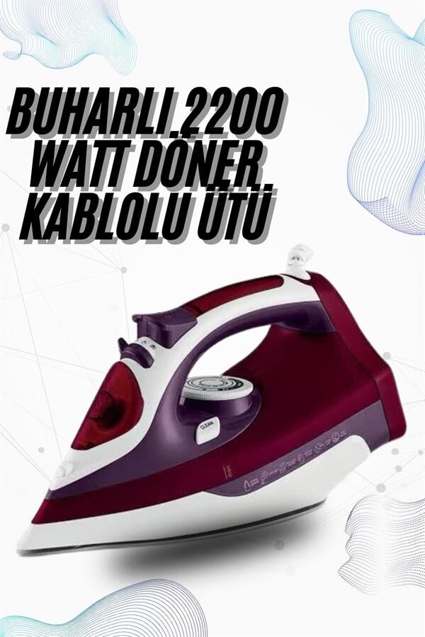 Buharlı Kablolu Ütü 2200 Watt Kireçlenme Önleyici Şok Buharlı - Lisinya