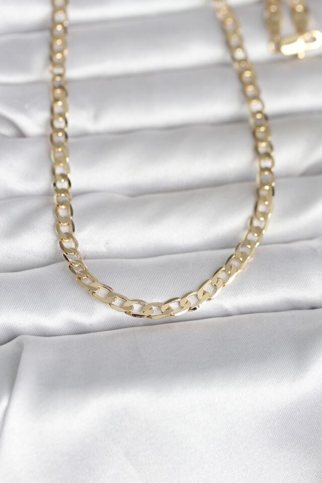 CM 14K Gold Renk Kalın Zincir Model 60 cm Kadın Kolye - Lisinya