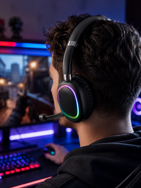 RGB SİYAH KULAKLIK MAX-17 - Lisinya