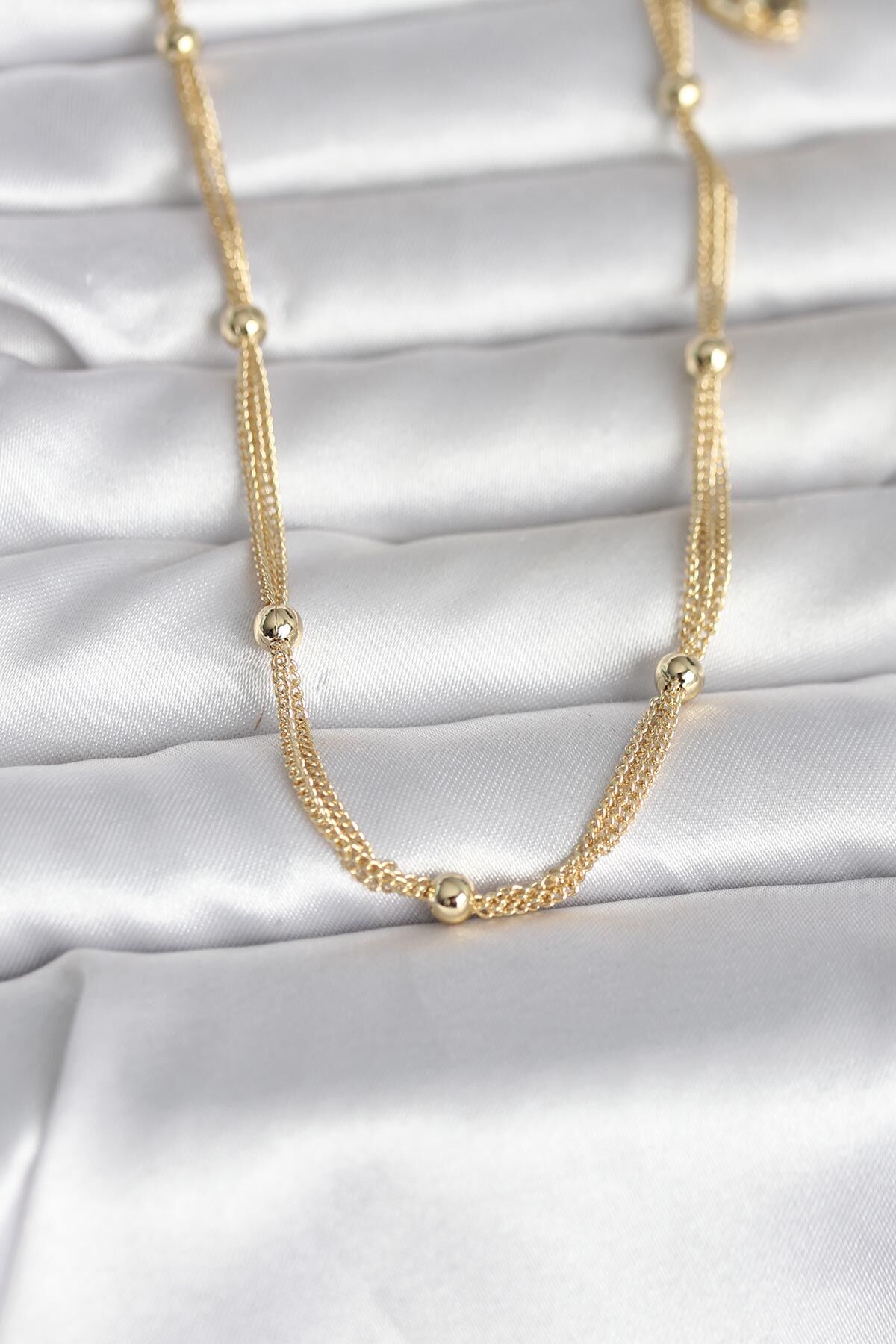 CM 14K Gold Renk Topçuk Model 60 cm Kadın Kolye - Lisinya
