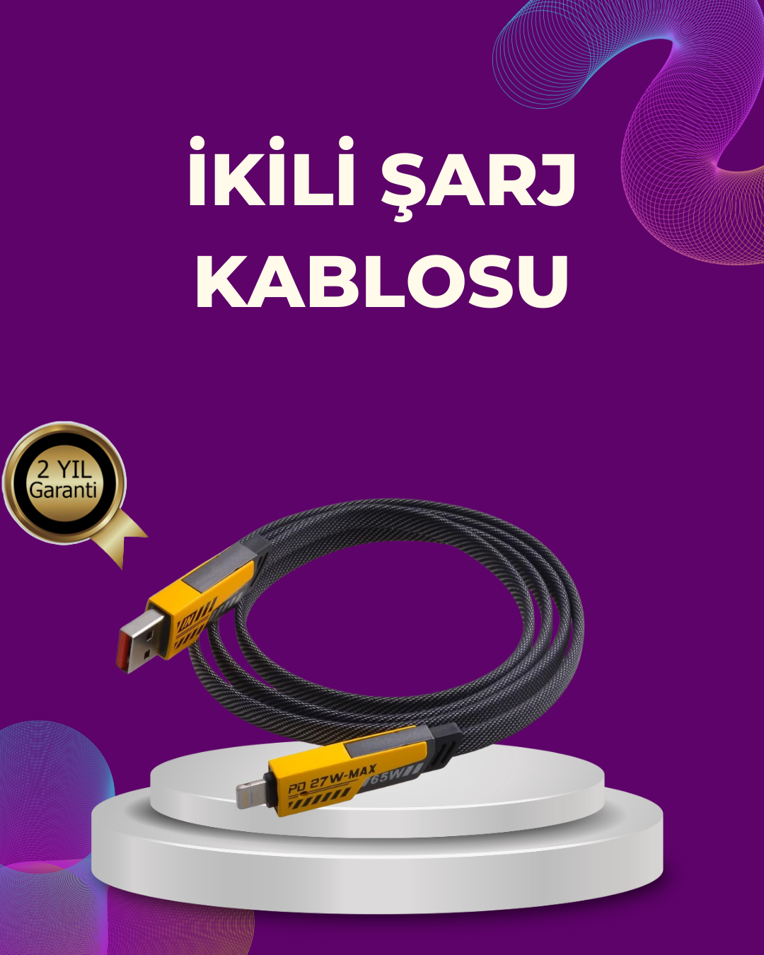 Dayanıklı 4’ü 1 Arada Çok Fonksiyonlu Hızlı Şarj Veri Kablosu - Lisinya