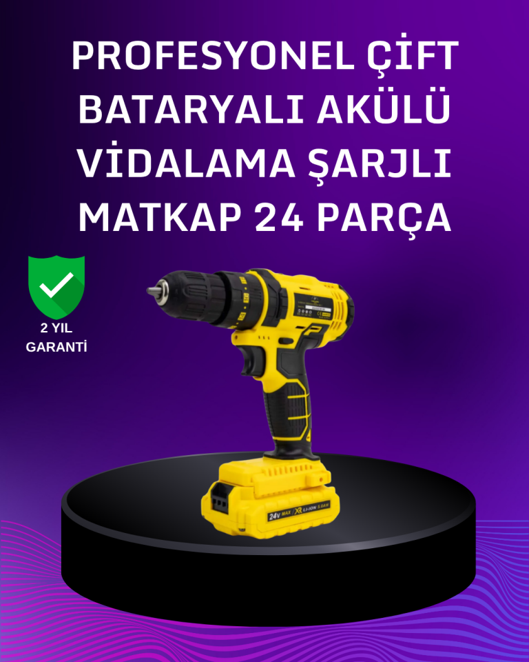 12V Akülü Matkap | 20-30 Nm Tork, Çift Hız Ayarı ve LED Işık - Lisinya