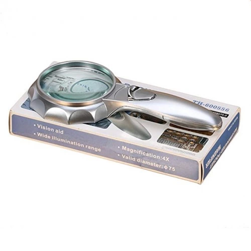 -4x 6 Led Işık Aydınlatma 75mm Optik Lens El Büyüteç ( Lisinya )