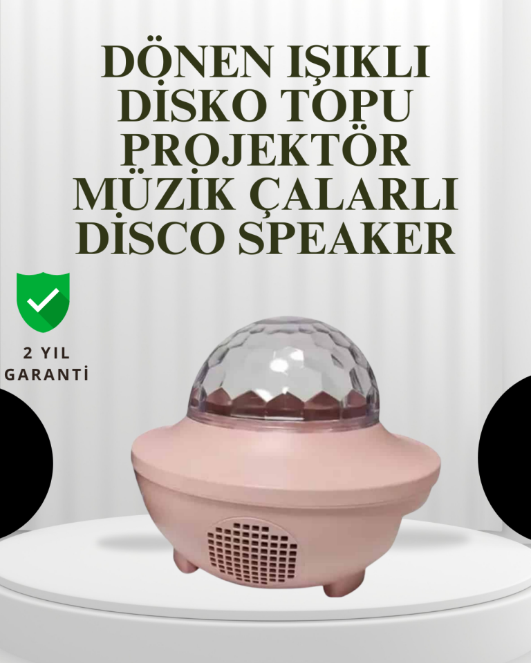Sesle Etkileşimli Yıldız Projektörlü Gece Lambası – Bluetooth Hoparlörlü, USB Girişli, Dönen Okyanus - Lisinya