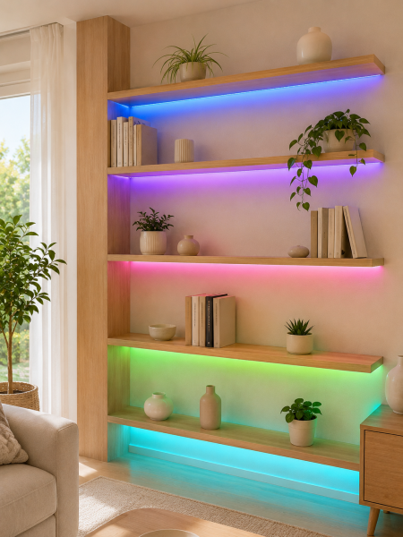 RGB Şerit LED 5 Metre 12V 2835 SMD Kumandalı Renkli Oda ve Ev Aydınlatması - Lisinya