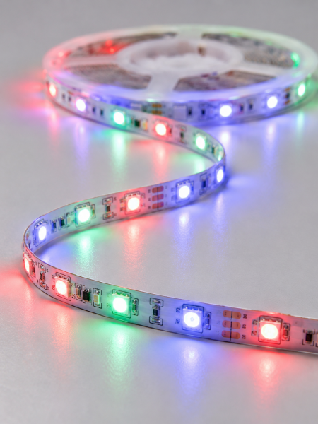 RGB Şerit LED 5 Metre 12V 2835 SMD Kumandalı Renkli Oda ve Ev Aydınlatması - Lisinya