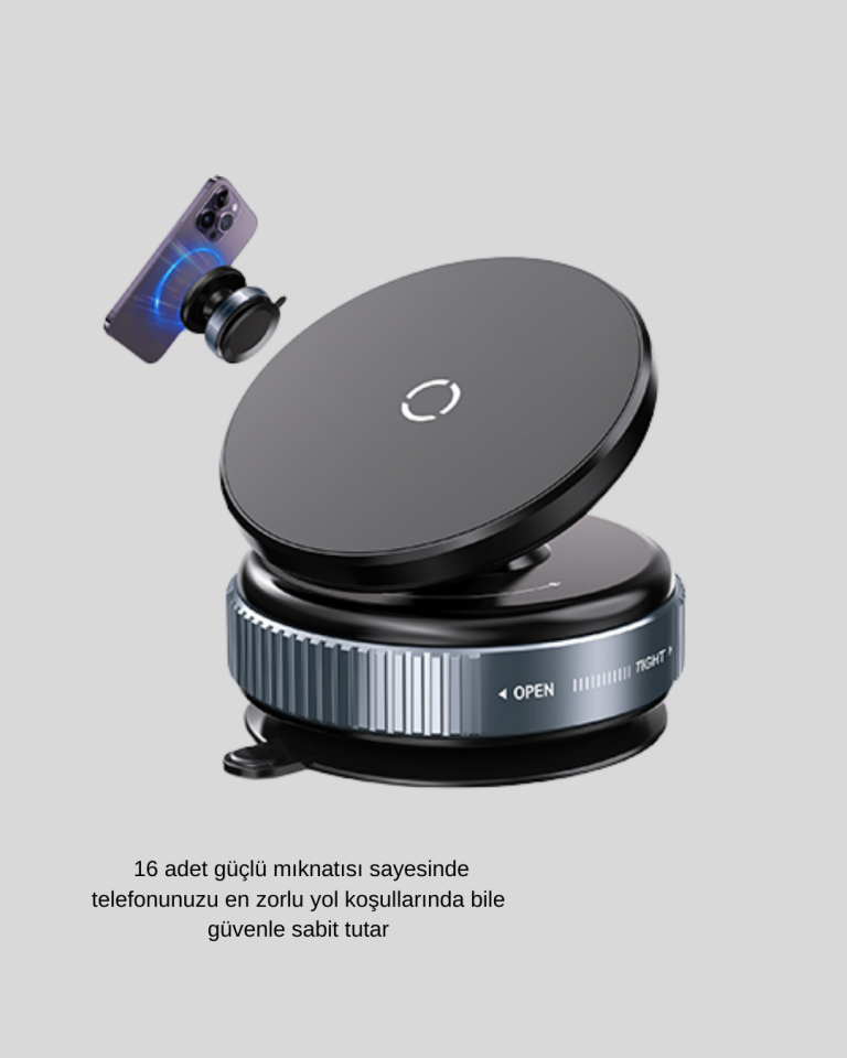 Mıknatıslı Araç Telefon Tutucu Vakum Teknolojili 360° Ayarlanabilir - Lisinya