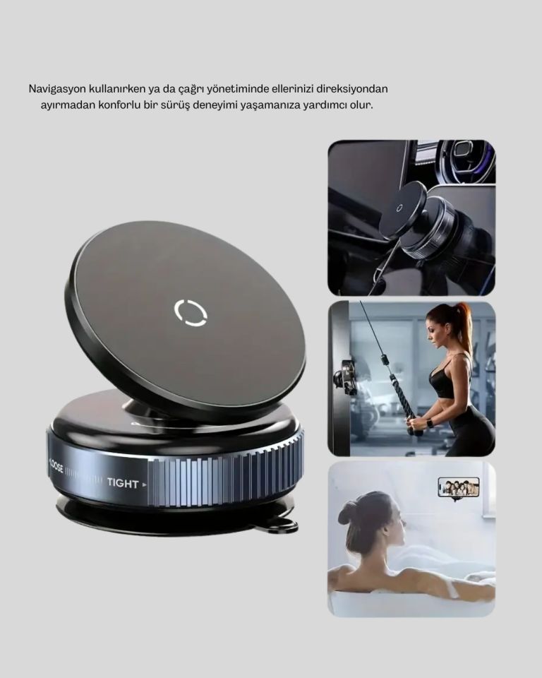 Mıknatıslı Araç Telefon Tutucu Vakum Teknolojili 360° Ayarlanabilir - Lisinya