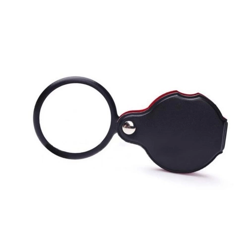 -5x 60mm Cam Optik Lens,katlabilir,deri Kaplamalı Cep Büyüteç-xx1051 ( Lisinya )