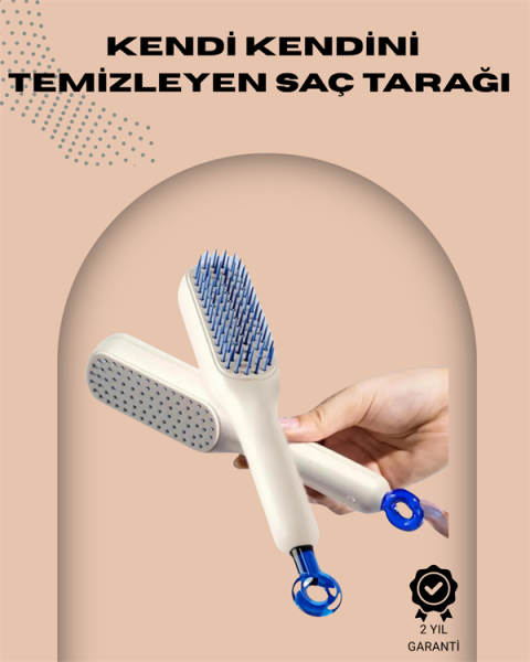 Otomatik Temizlenen Ergonomik Saç Tarağı – Masaj Başlıklı