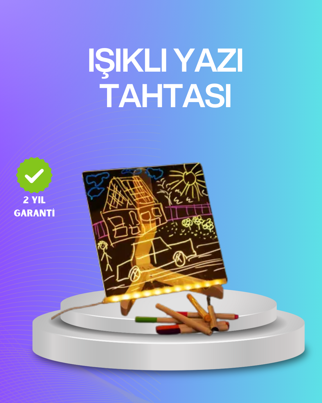 Çocuklar ve Yetişkinler İçin USB LED Işıklı Çizim Panosu - Lisinya