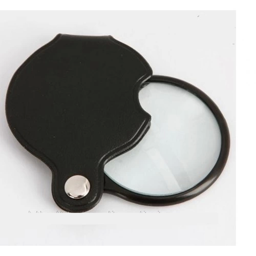 -5x-50mm-mini Büyüteç,cepte Taşınan,optik Lens Katlanabilir Deri Kaplama-xx1051 ( Lisinya )