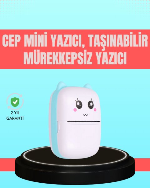 Bluetooth Bağlantılı Mini Termal Yazıcı Öğrenci ve Ofis İçin