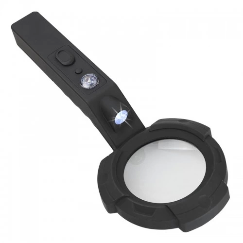-7 Led Aydınlatma,fener,pusula,4x Büyütme Okuma Büyüteç  Th-600557 ( Lisinya )