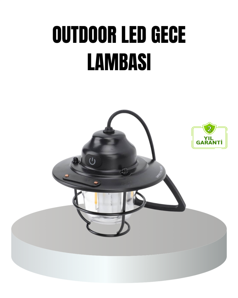 Retro Kamp Lambası Su Geçirmez Taşınabilir Gece Işığı Uzun Pil Ömürlü - Lisinya